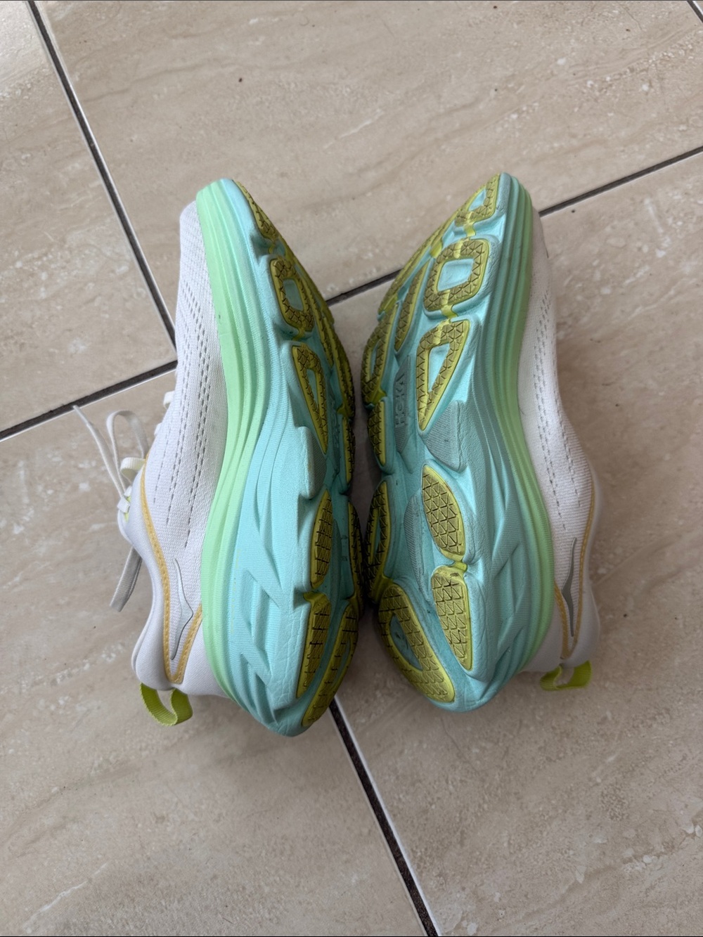 Hoka One One Bondi 8 Blanc De Blanc Sunlit Ocean Women's Running Shoe White Sz 8 - Picture 7 of 12